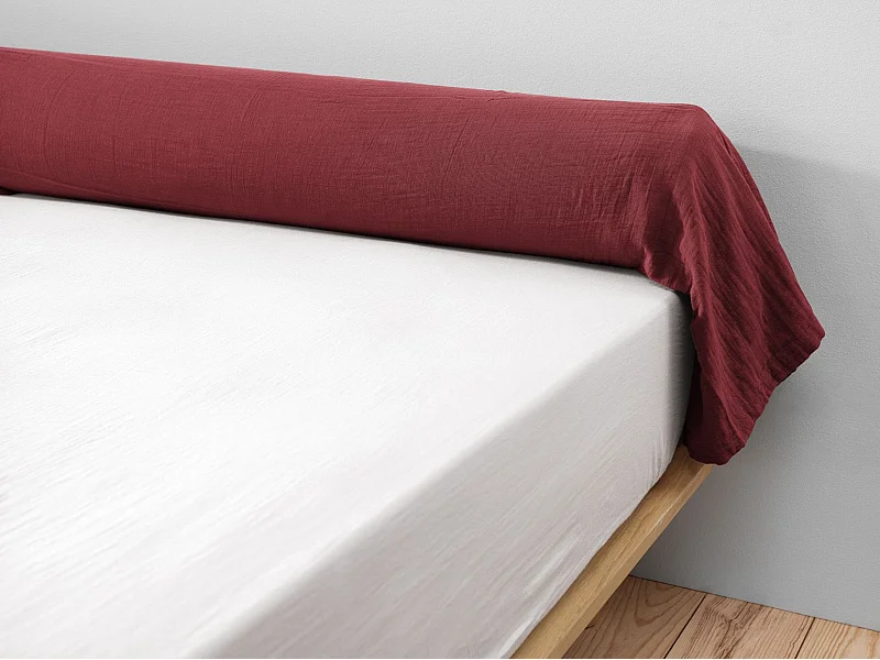 Taie de traversin 85 x 185 cm GAÏA Lie de vin