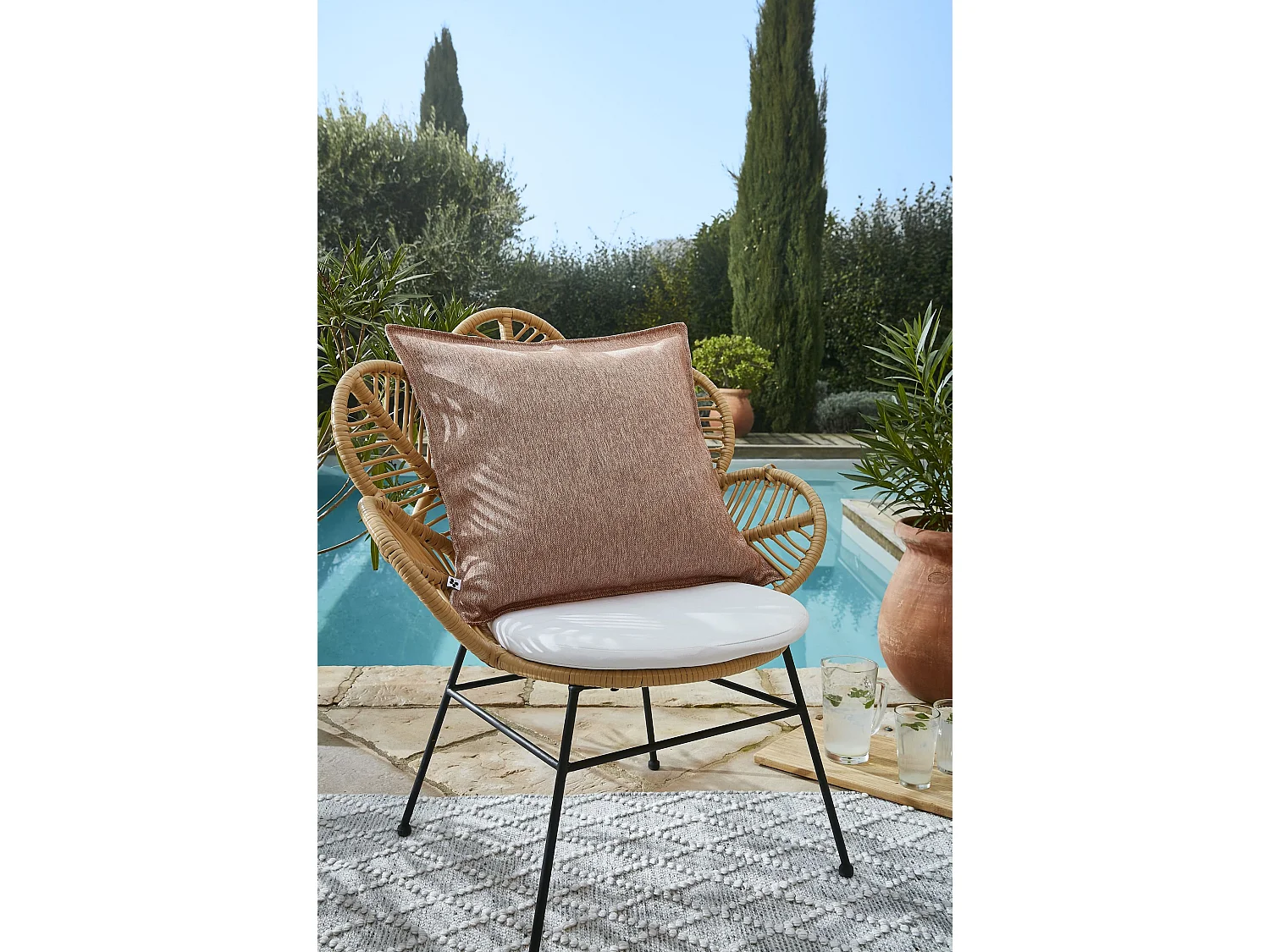 Housse de Coussin 60 x 60 cm NAÏA Corail