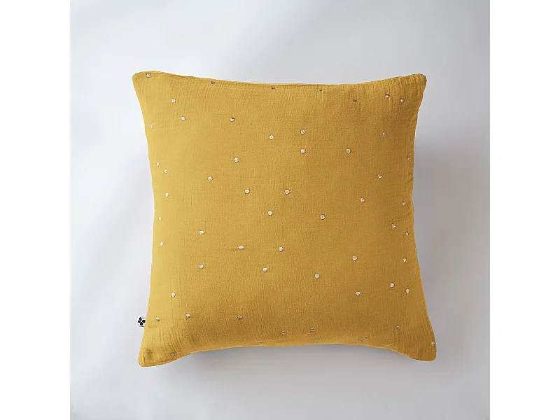 Taie d'oreiller 60 x 60 cm GAÏA CHIC Safran