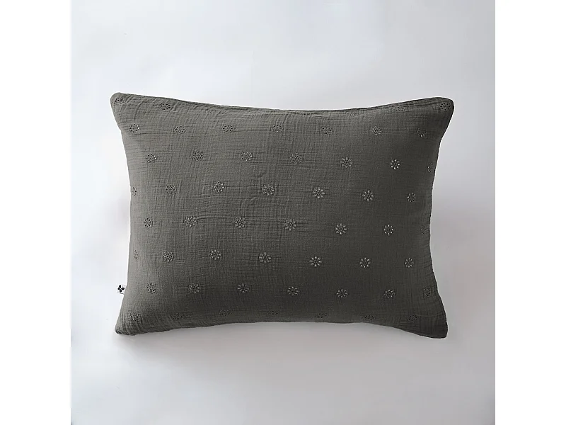 Taie d'oreiller 50 x 70 cm GAÏA BOHO Granit