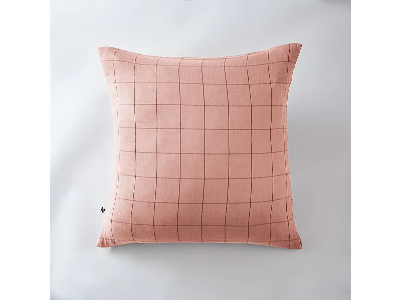 Taie d'oreiller 60 x 60 cm GAÏA MATCH Rose pêche