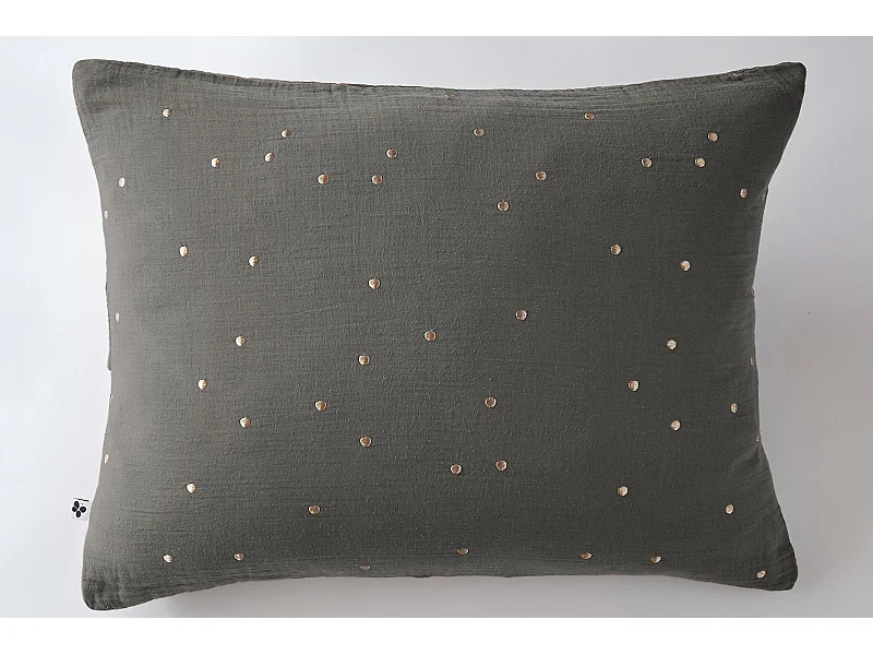 Taie d'oreiller 50 x 70 cm GAÏA CHIC Granit