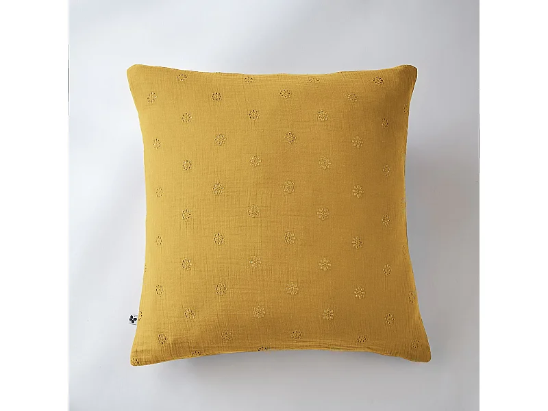 Taie d'oreiller 60 x 60 cm GAÏA BOHO Safran