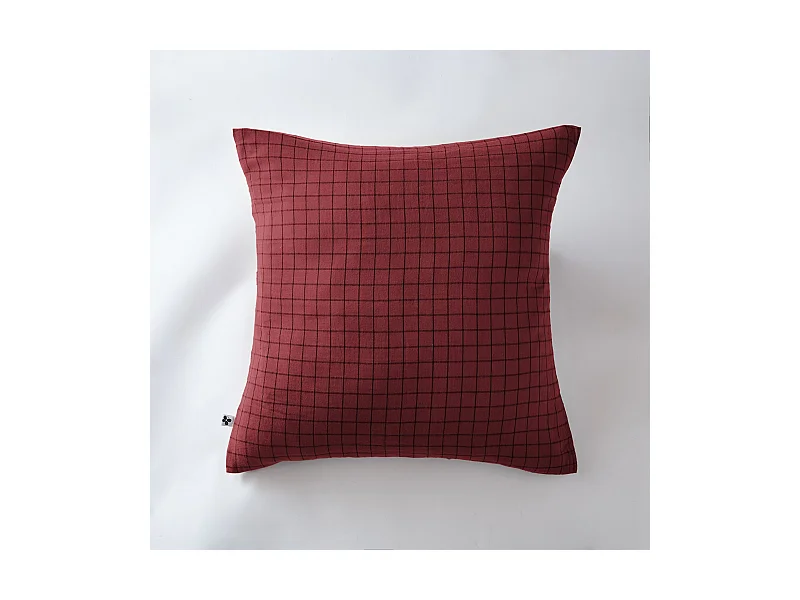 Taie d'oreiller 60 x 60 cm GAÏA MIX Lie de vin