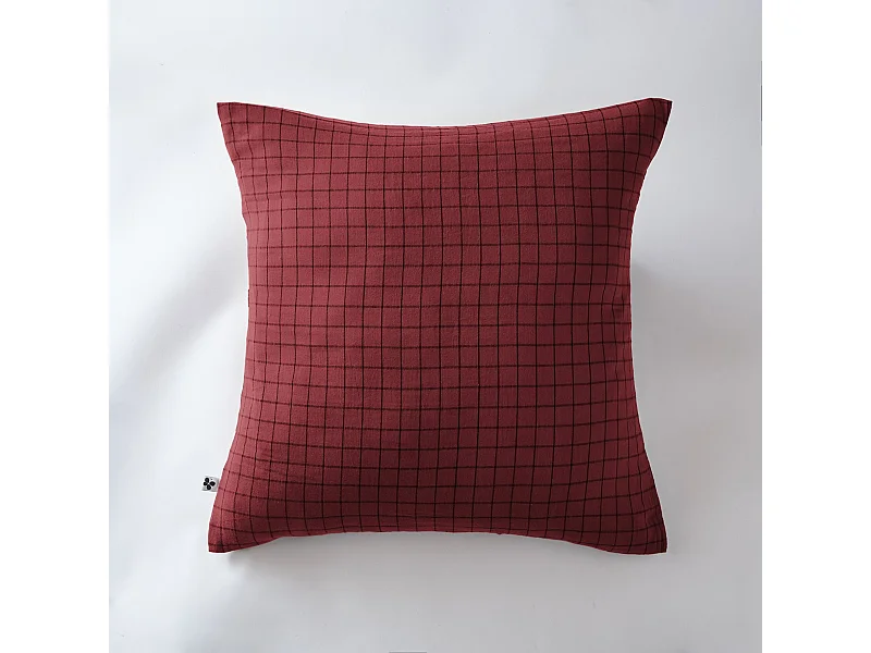 Taie d'oreiller 60 x 60 cm GAÏA MIX Lie de vin