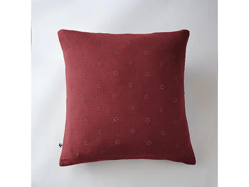 Taie d'oreiller 60 x 60 cm GAÏA BOHO Lie de vin