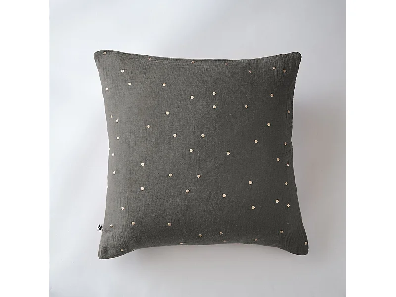 Taie d'oreiller 60 x 60 cm GAÏA CHIC Granit