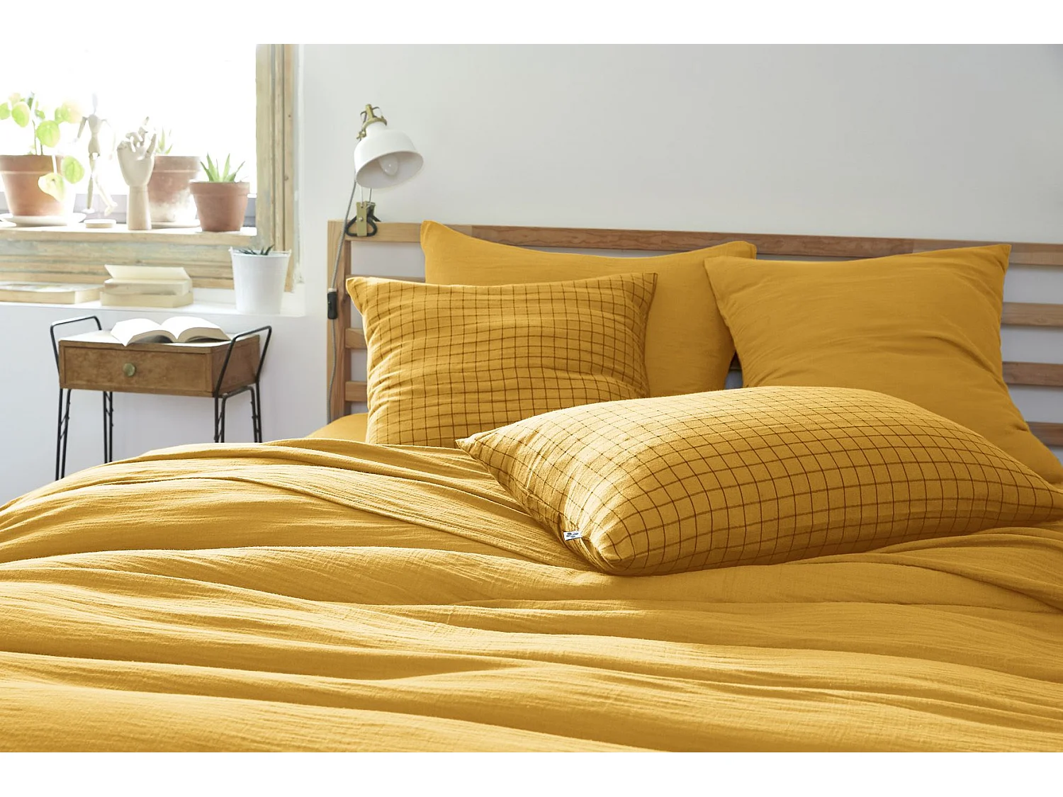 Taie d'oreiller 60 x 60 cm GAÏA MIX Safran