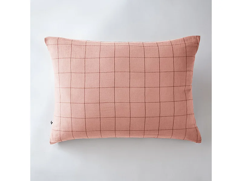 Taie d'oreiller 50 x 70 cm GAÏA MATCH Rose pêche