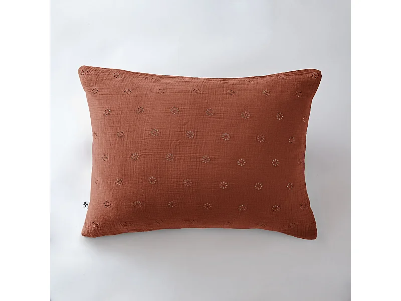 Taie d'oreiller 50 x 70 cm GAÏA BOHO Terracotta