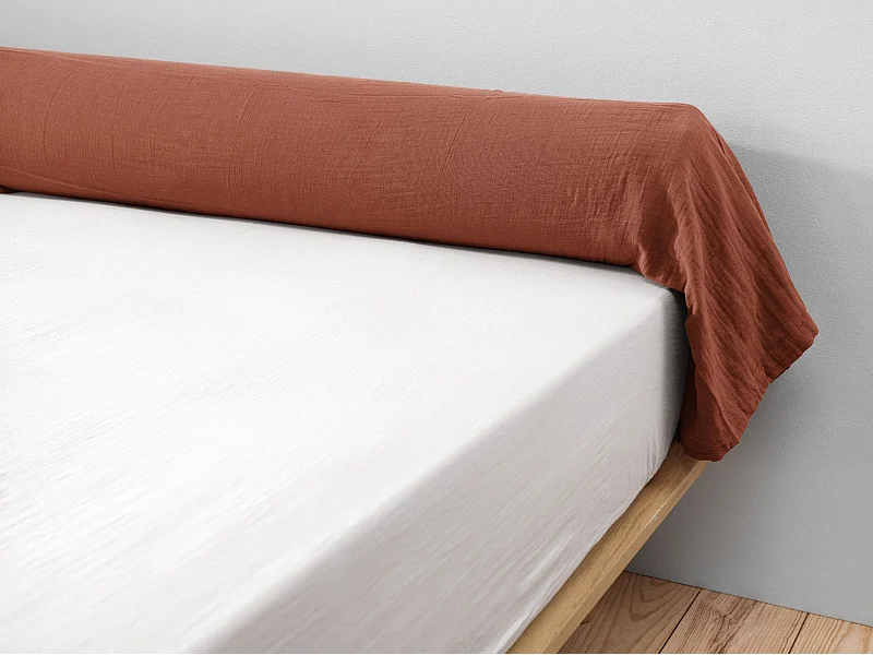 Taie de traversin 85 x 185 cm GAÏA Terracotta