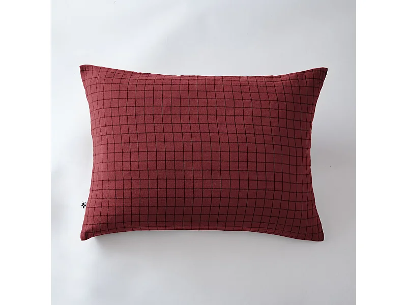 Taie d'oreiller 50 x 70 cm GAÏA MIX Lie de vin