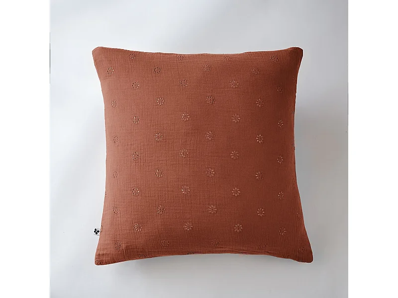 Taie d'oreiller 60 x 60 cm GAÏA BOHO Terracotta
