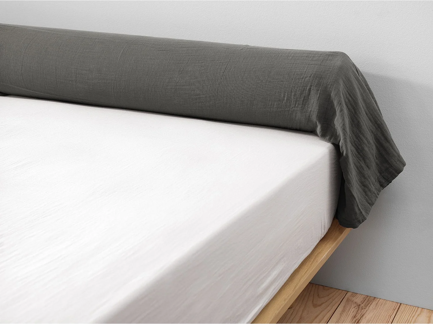 Taie de traversin 85 x 185 cm GAÏA Granit