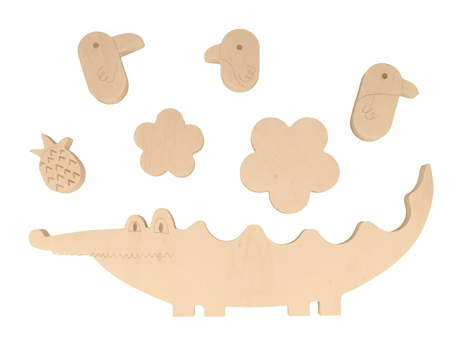 Jeu d'équilibre en bois crocodile