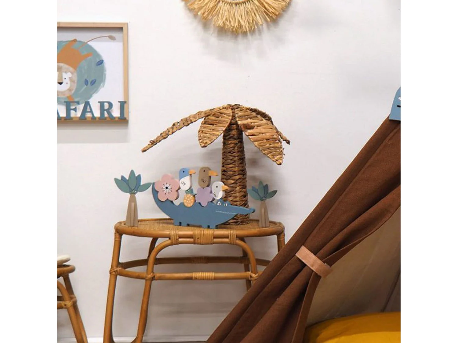 Jeu d'équilibre en bois crocodile