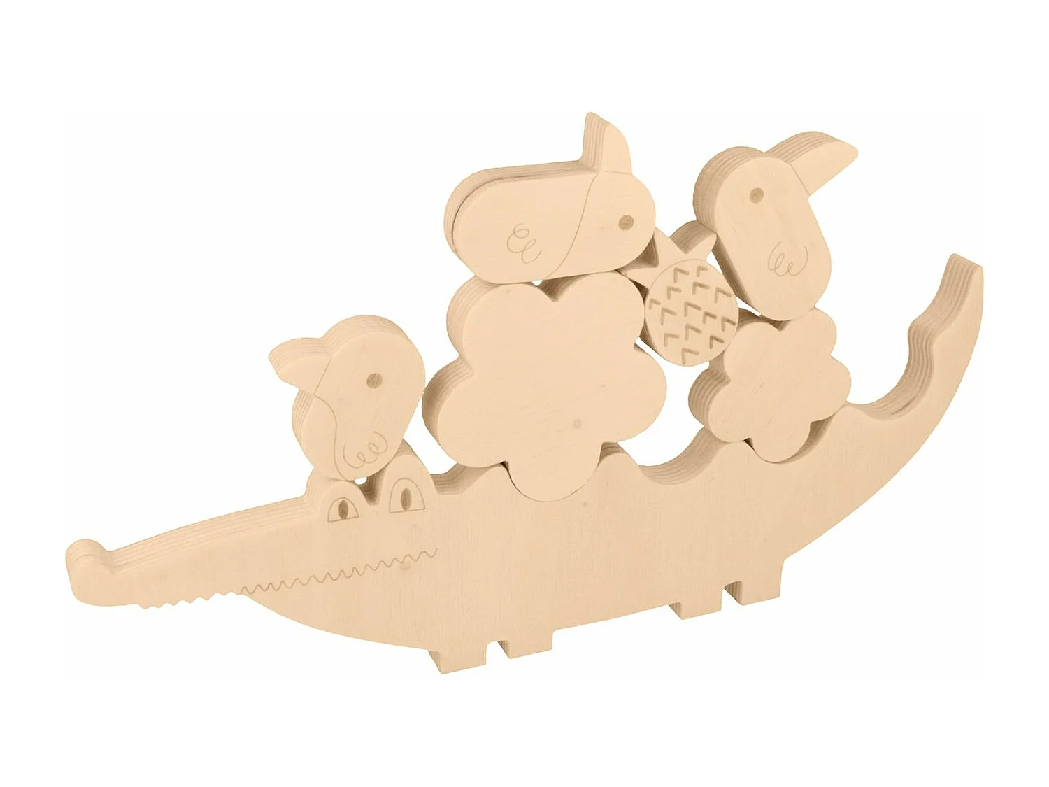 Jeu d'équilibre en bois crocodile