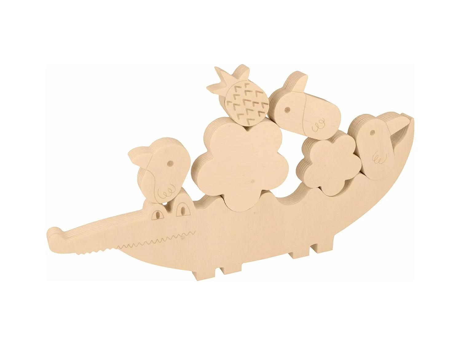 Jeu d'équilibre en bois crocodile