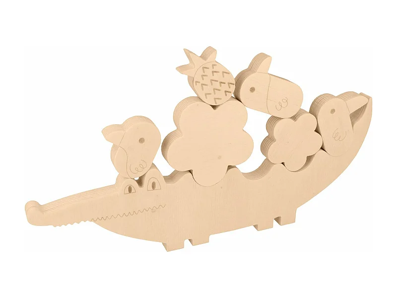 Jeu d'équilibre en bois crocodile