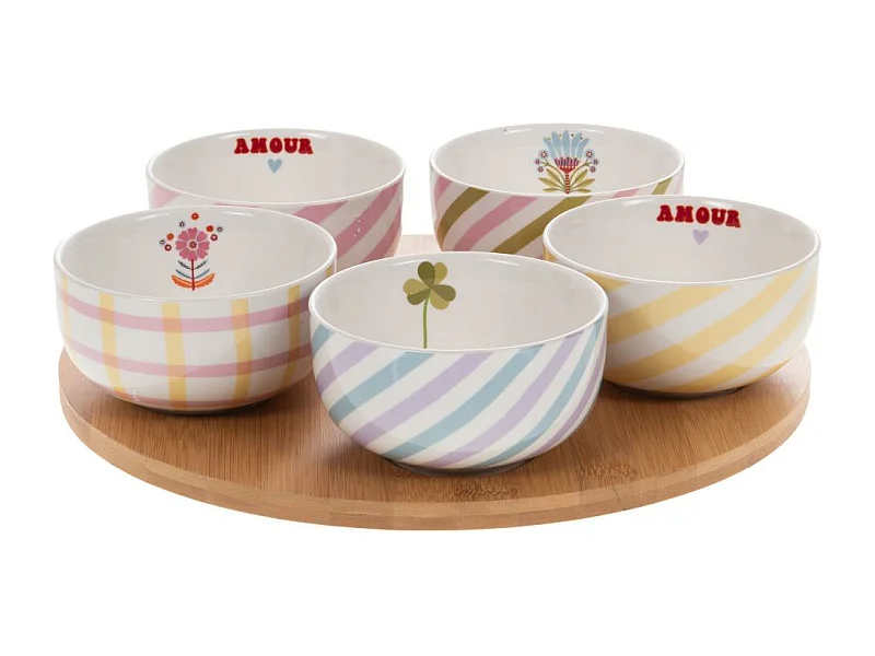 Coffret plateau et ses 5 bols Candy