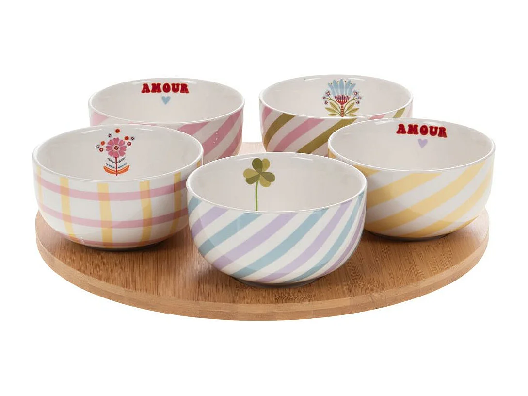 Coffret plateau et ses 5 bols Candy