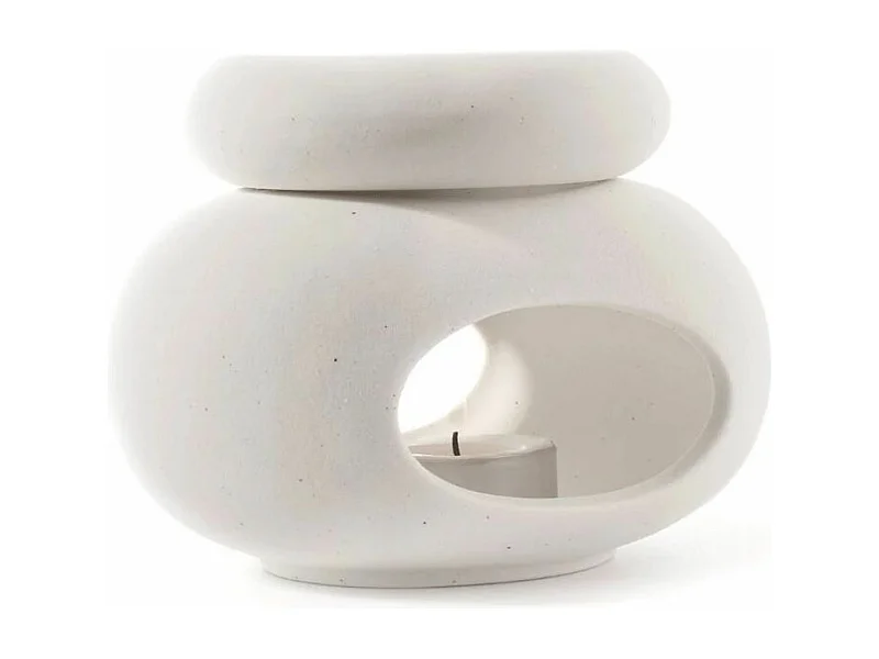 Brûleur céramique Minimal blanc effet pierre