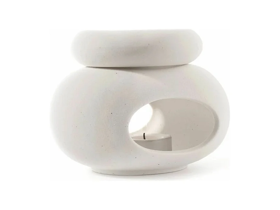 Brûleur céramique Minimal blanc effet pierre