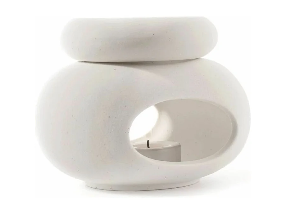 Brûleur céramique Minimal blanc effet pierre