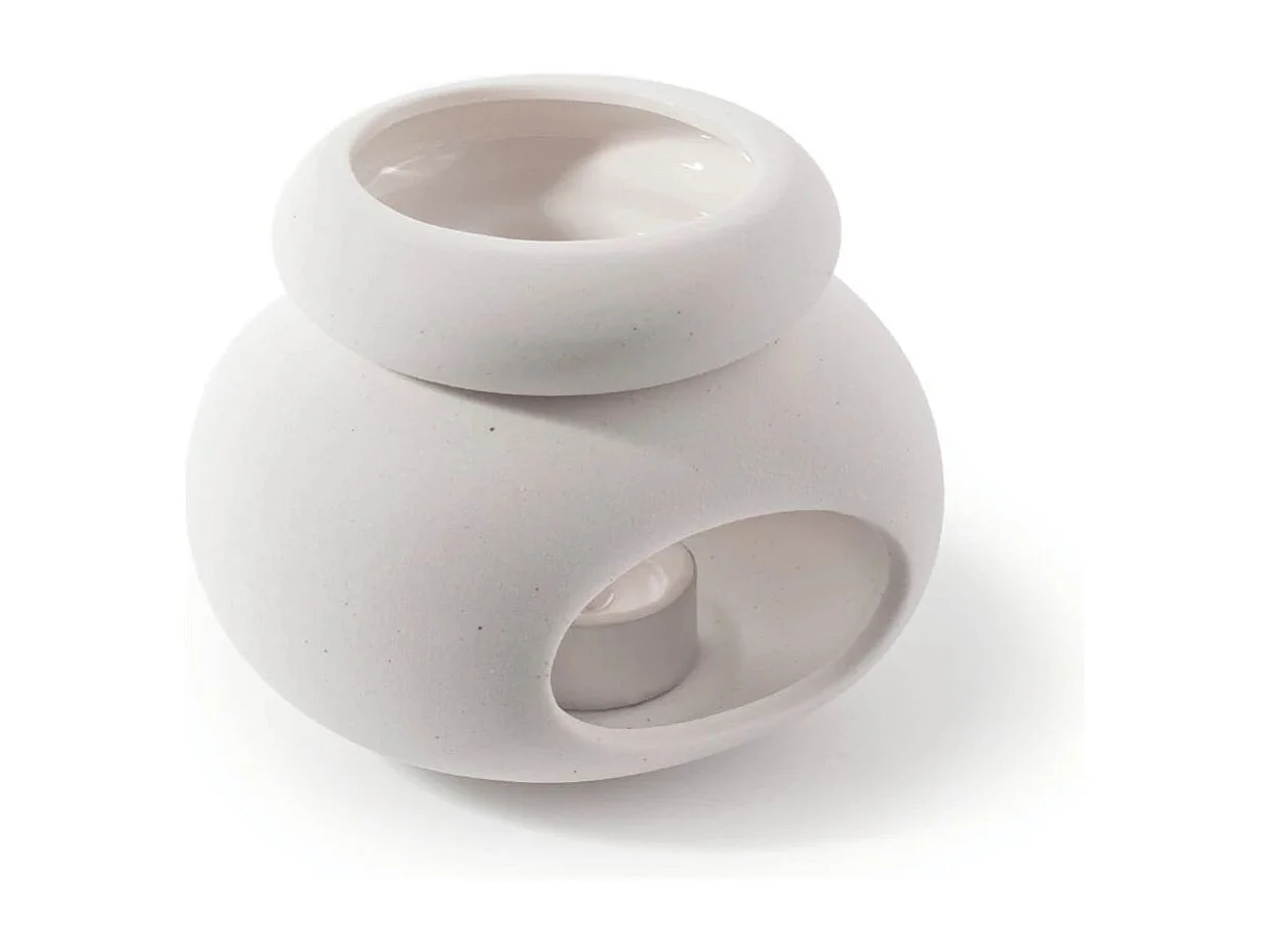 Brûleur céramique Minimal blanc effet pierre