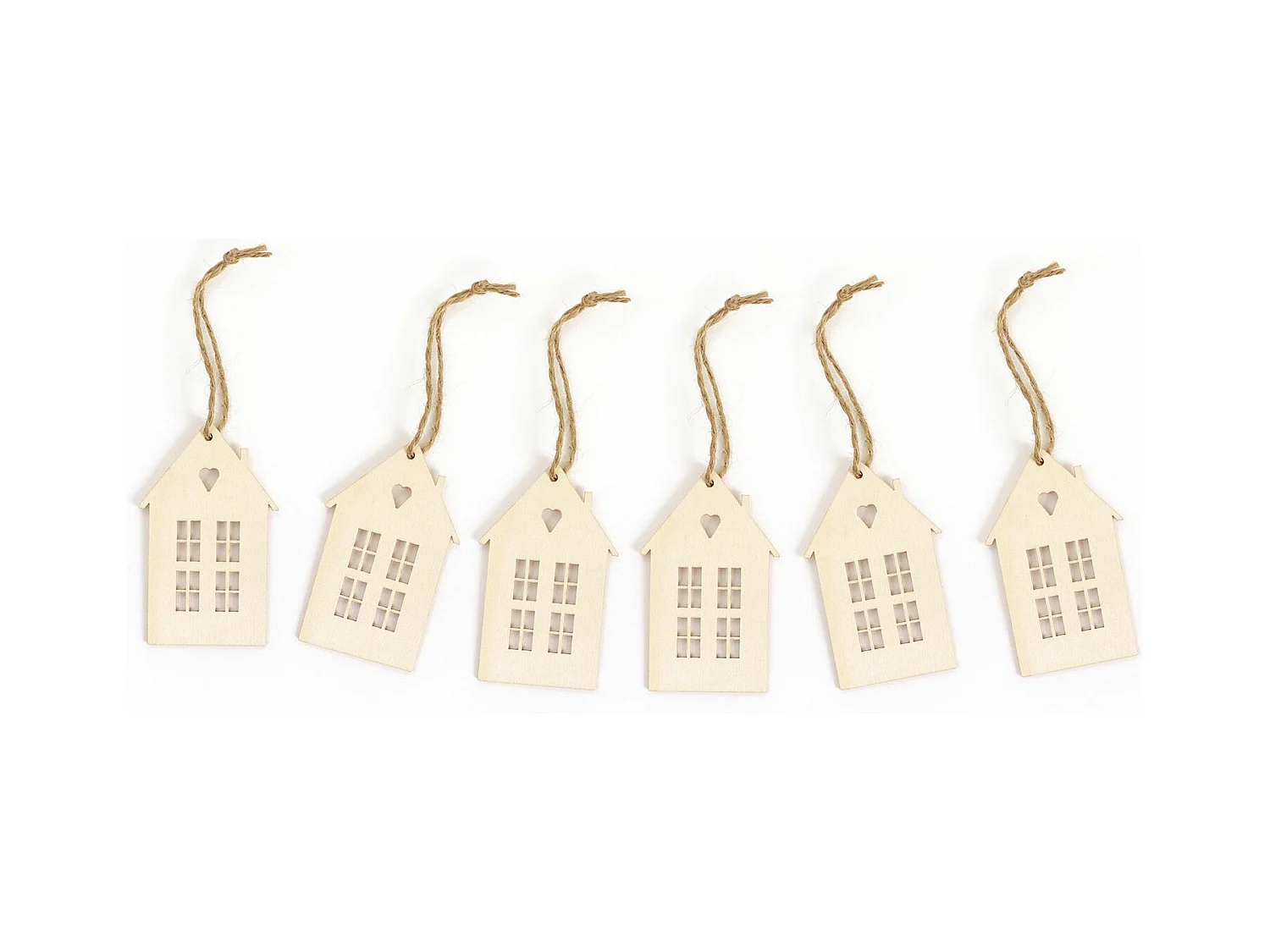 Décorations de Noël en bois - 6 maisons