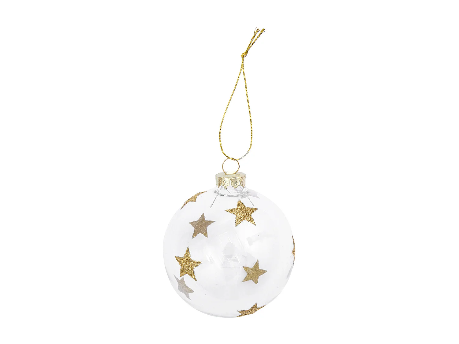 Boule de Noël en verre étoiles dorées Ø 8 cm