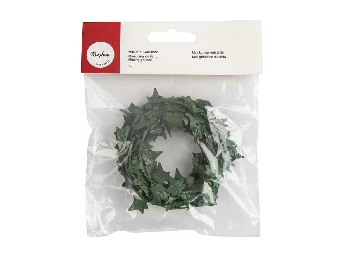 Mini donkergroene klimopslinger 3 m