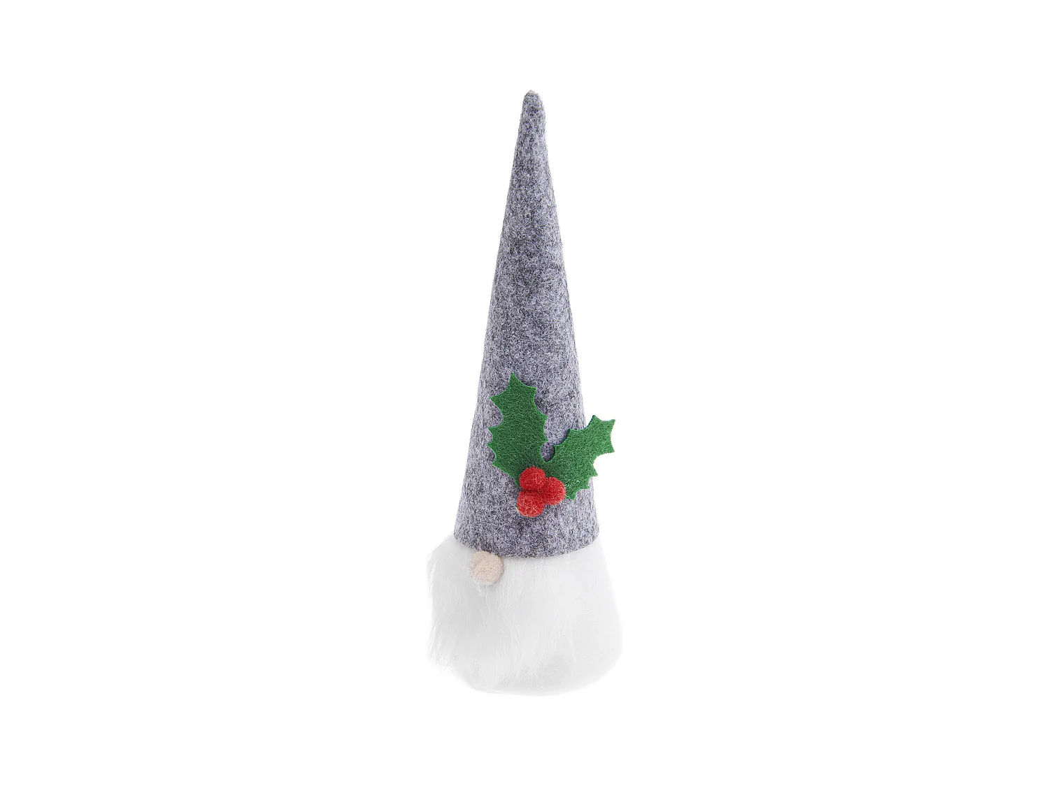 Weihnachtswichtel aus grauem Filz 16,5 cm