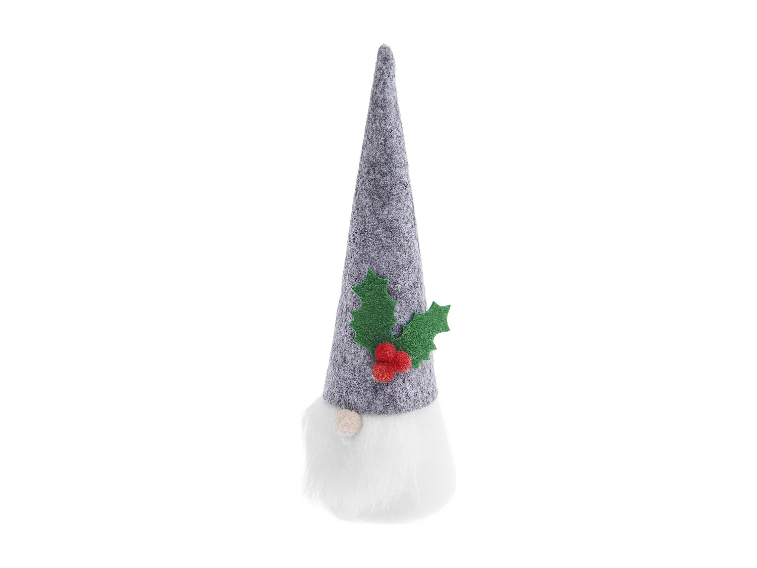 Lutin de Noël en feutrine gris 16,5 cm