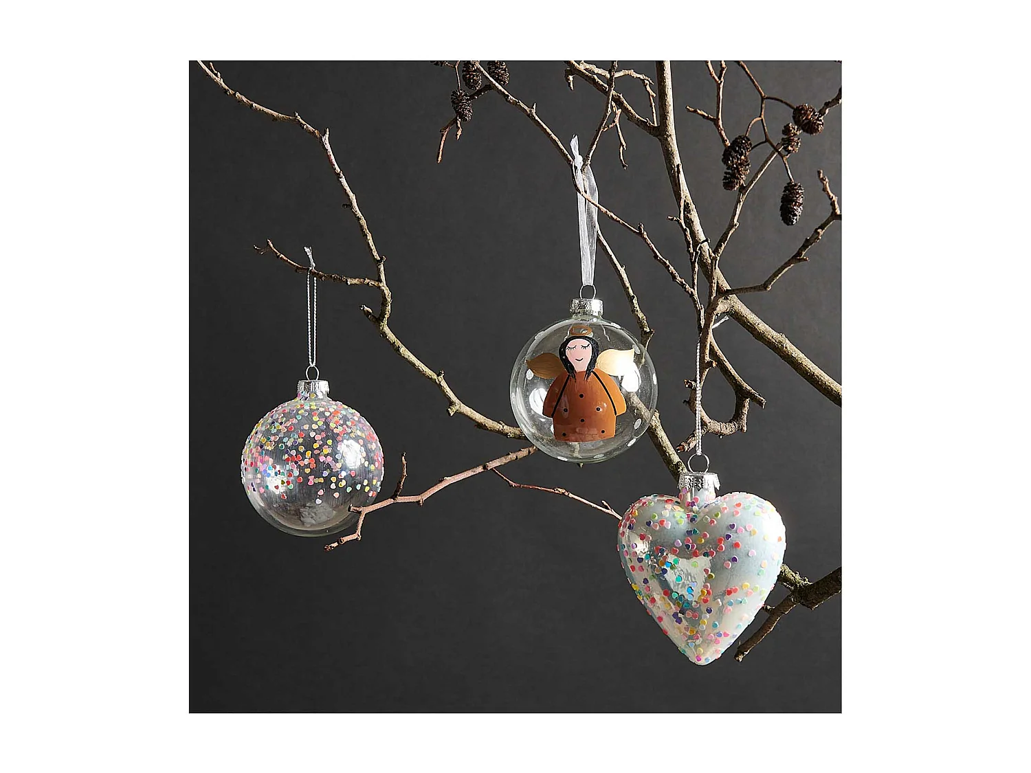 Bola de Navidad de cristal Corazón 10 x 8 cm