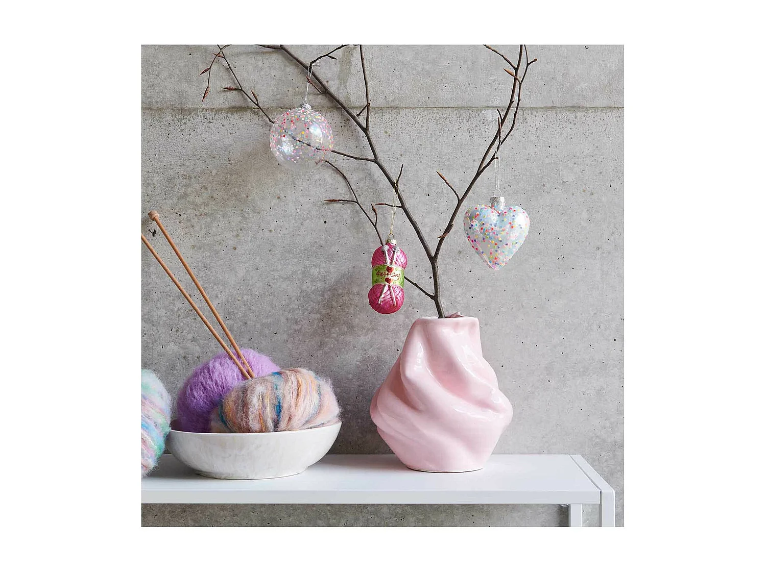 Bola de Navidad de cristal Corazón 10 x 8 cm