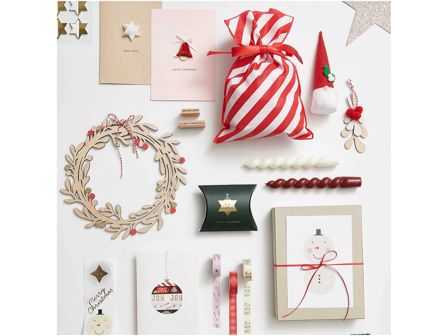 Lutin de Noël en feutrine rouge 16,5 cm