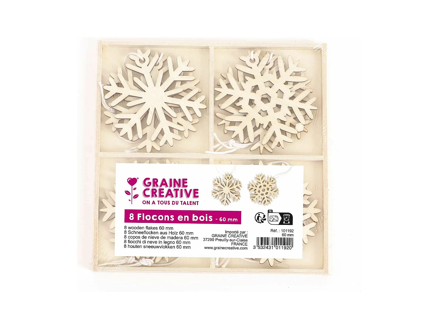 Décorations de Noël en bois - Flocons