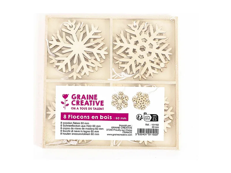Décorations de Noël en bois - Flocons
