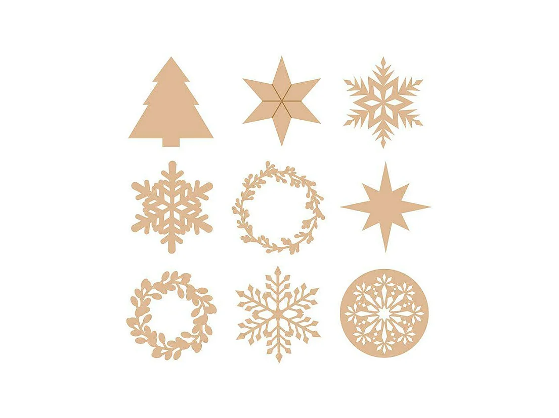27 MiniHolzdekorationen Frohe Weihnachten