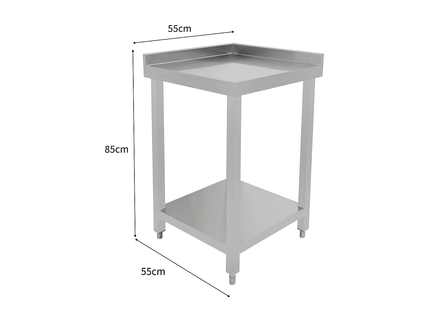 Modulaire Cocktail Bar Hoekopstelling Met Spatwand Roestvrij Staal 85 x 55 x 55cm