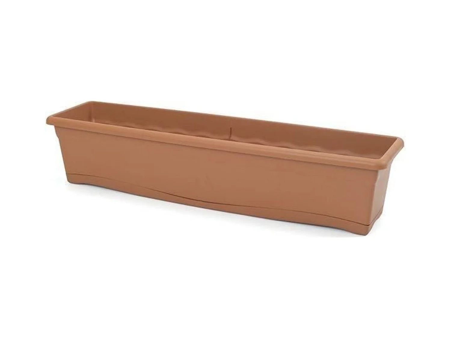 Jardinière rectangulaire Ø 80 x 20 cm avec plateau - Terracotta