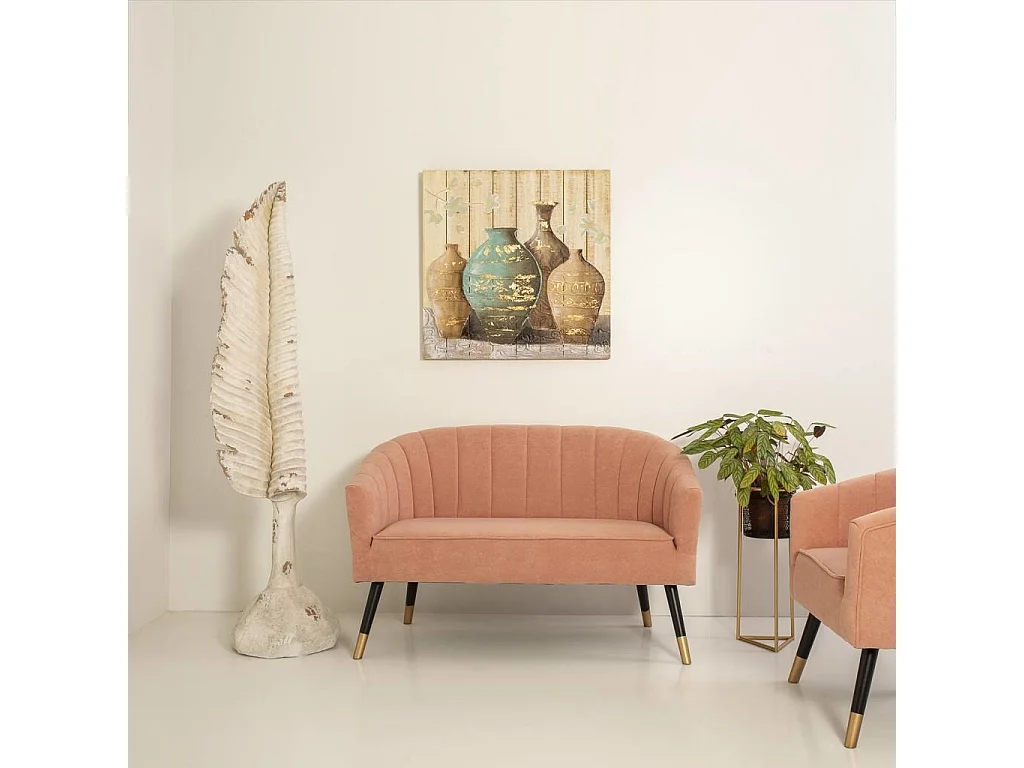 Jardinière avec base en métal 23x23x60h cm