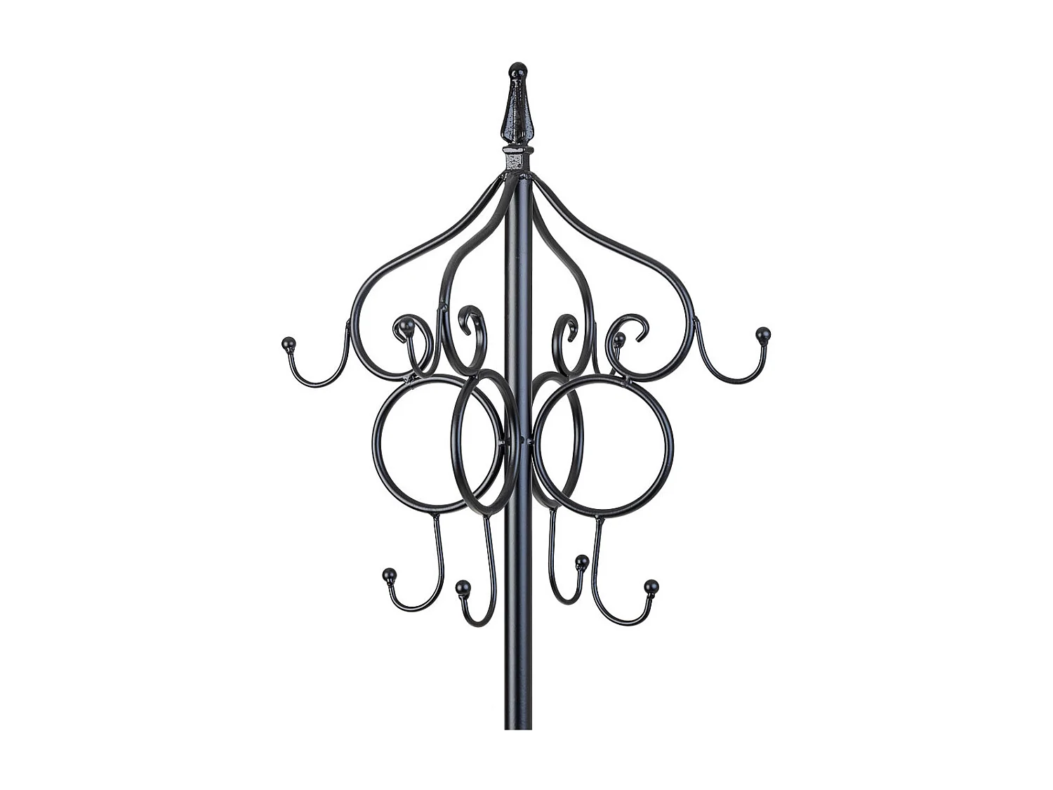 Cabide com porta guarda-chuva em ferro forjado preto 26x26x178h cm