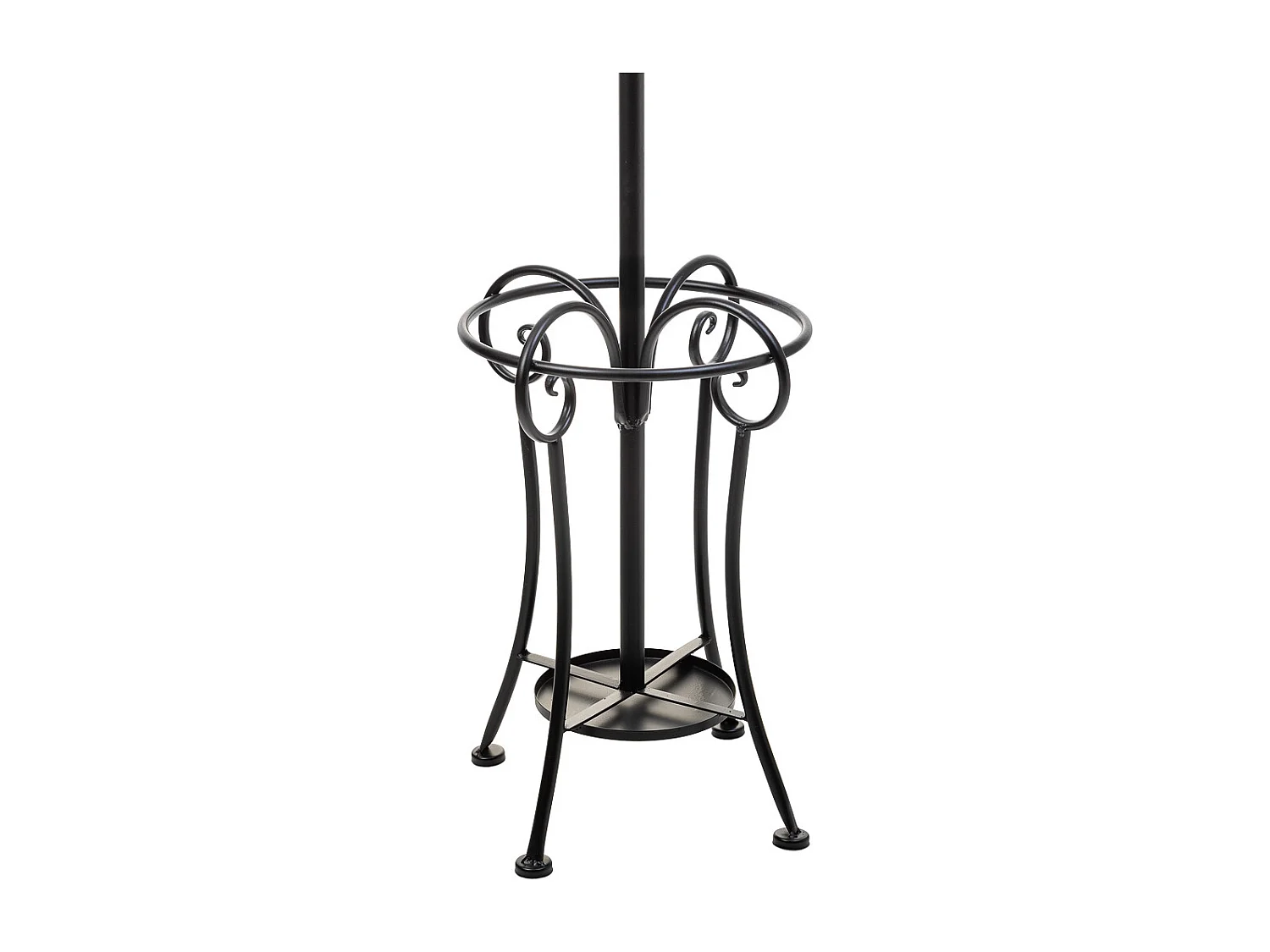 Cabide com porta guarda-chuva em ferro forjado preto 26x26x178h cm