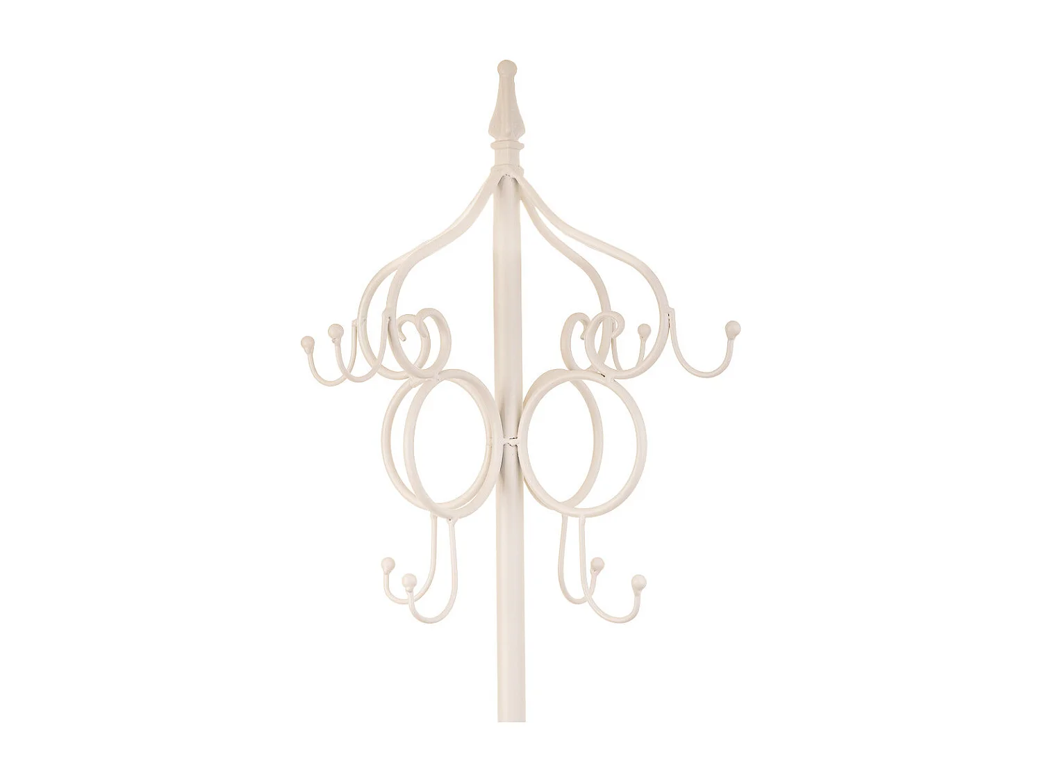 Porte-manteau avec porte-parapluie en fer forgé blanc 26x26x178h cm