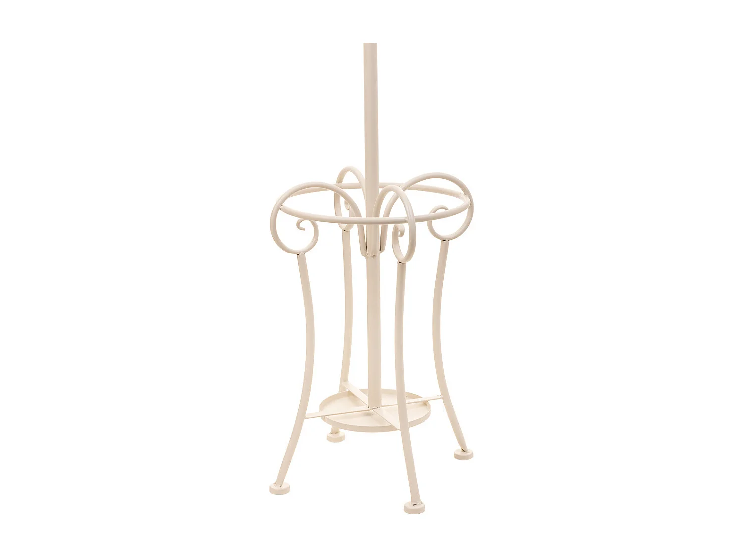 Porte-manteau avec porte-parapluie en fer forgé blanc 26x26x178h cm