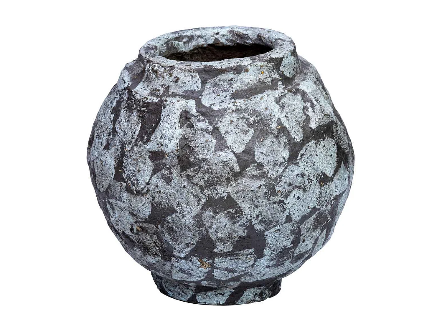 Vaso in cartapesta invecchiato blu 27x27x24h cm