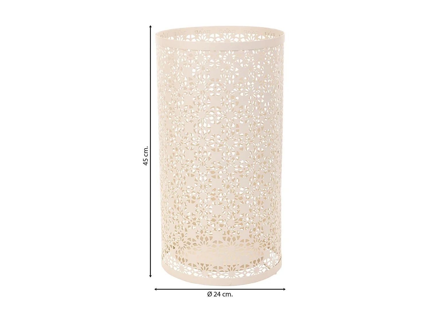 Suporte para guarda-chuva redondo em ferro forjado branco 24x24x45h cm