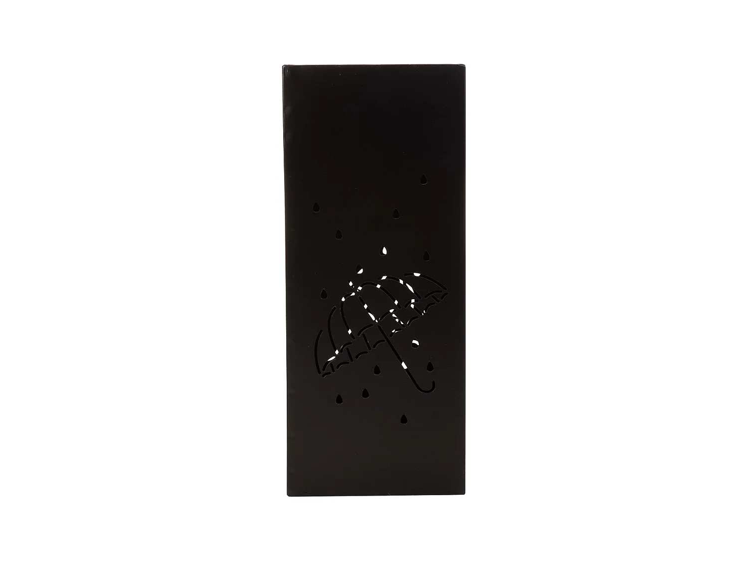 Porte-parapluie carré en métal noir 20x20x48h cm